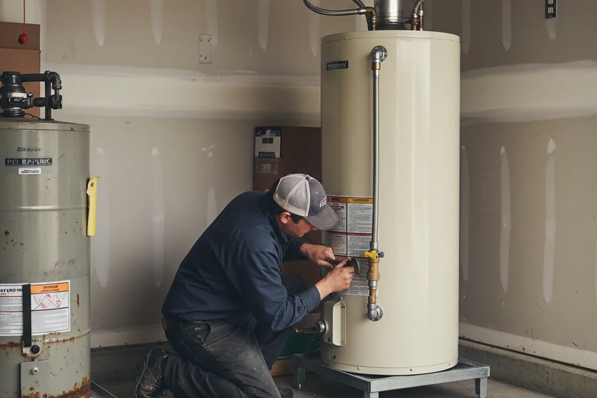 Water heater and shutoff valve replacement in Rains